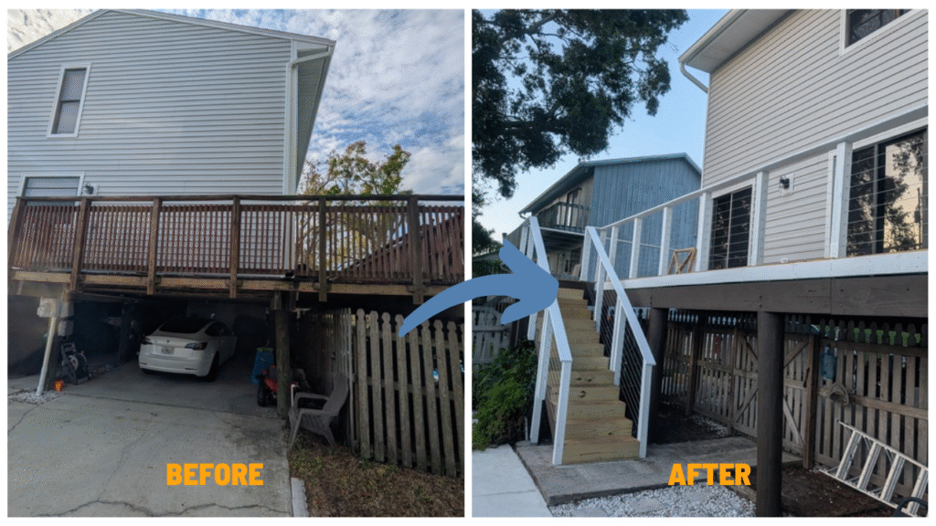 Deck Rehab Project with Safer Stairs, Stronger Structure