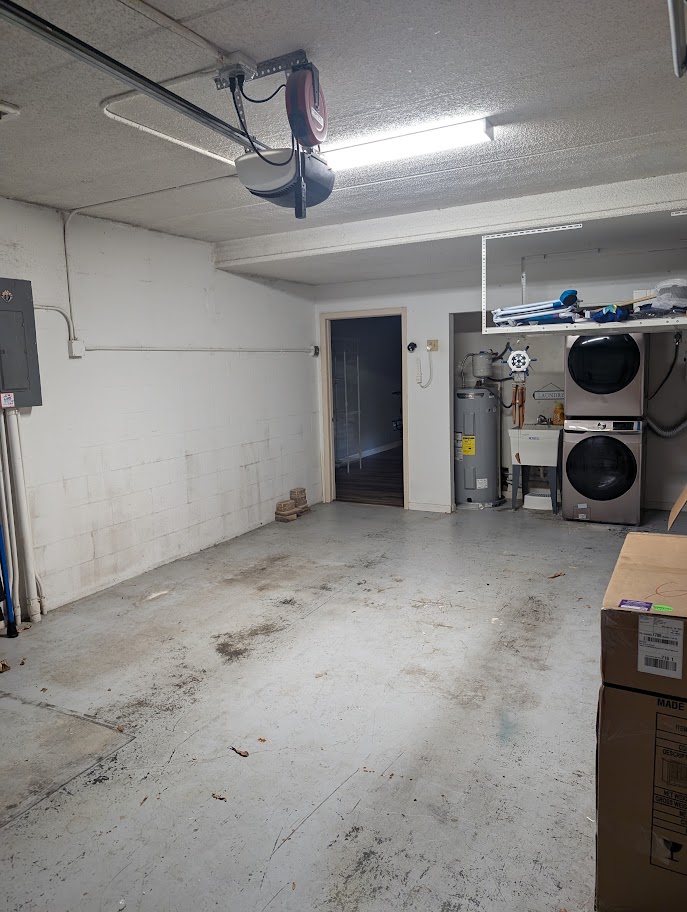 Dated two-tier kitchen peninsula before the facelift