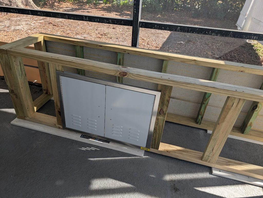 Existing back patio before the outdoor kitchen build