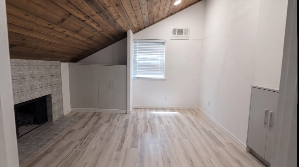 Finished bedroom converted from a den in a Clearwater home