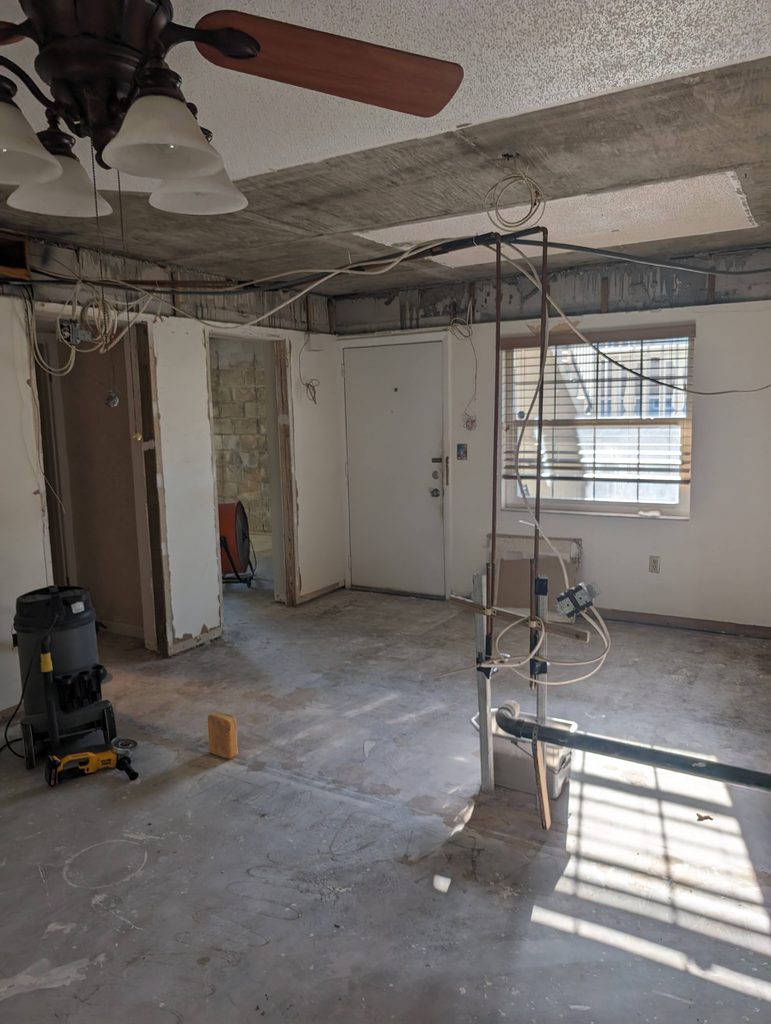 Cramped first-floor condo kitchen before demo